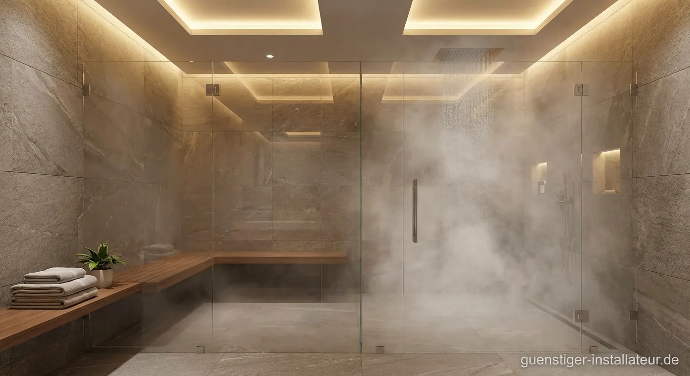 Elegante Dampfdusche für Zuhause im modernen Badezimmer