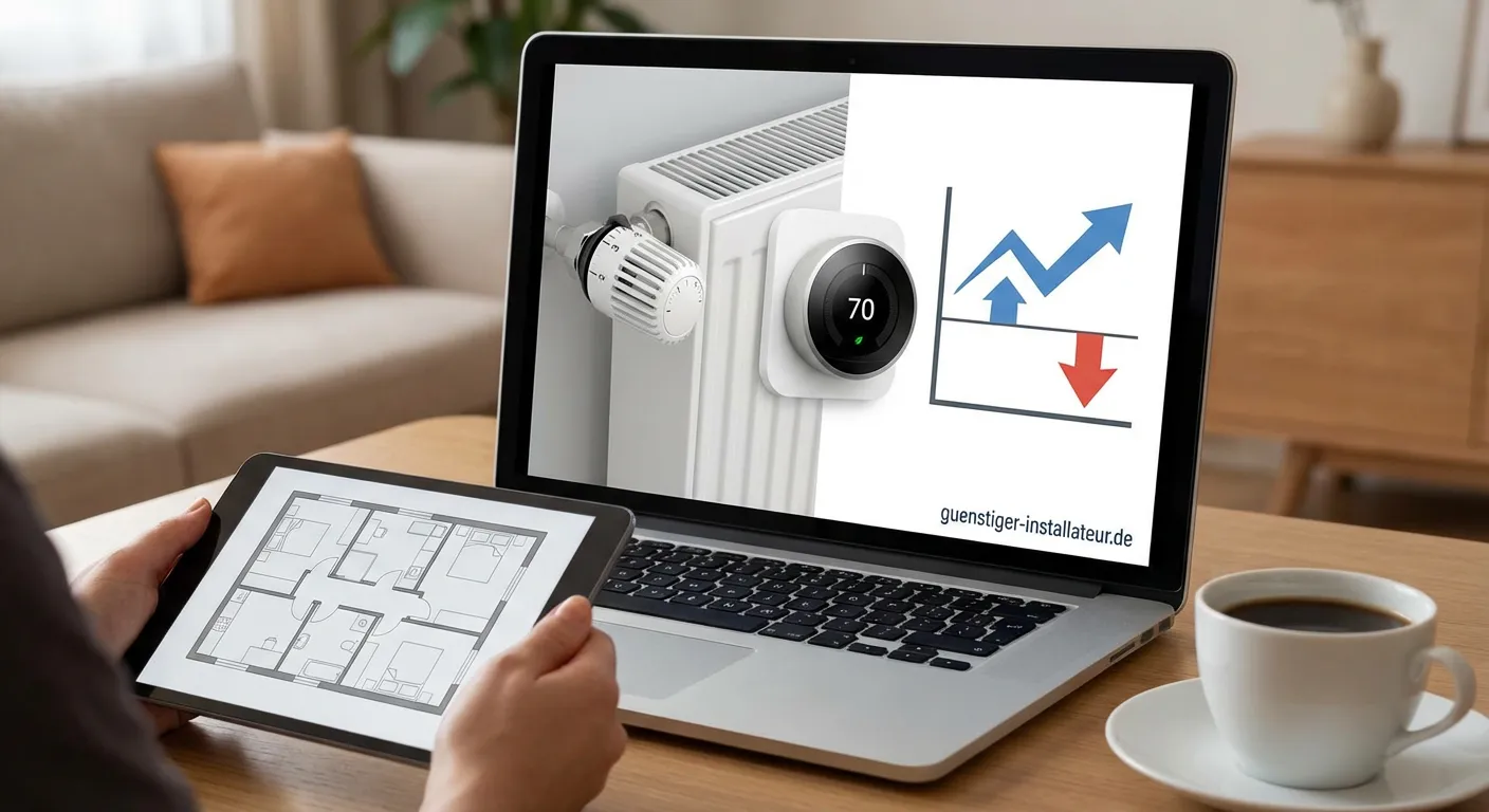 Moderne Einzelraumregelung Thermostat an der Wand installiert