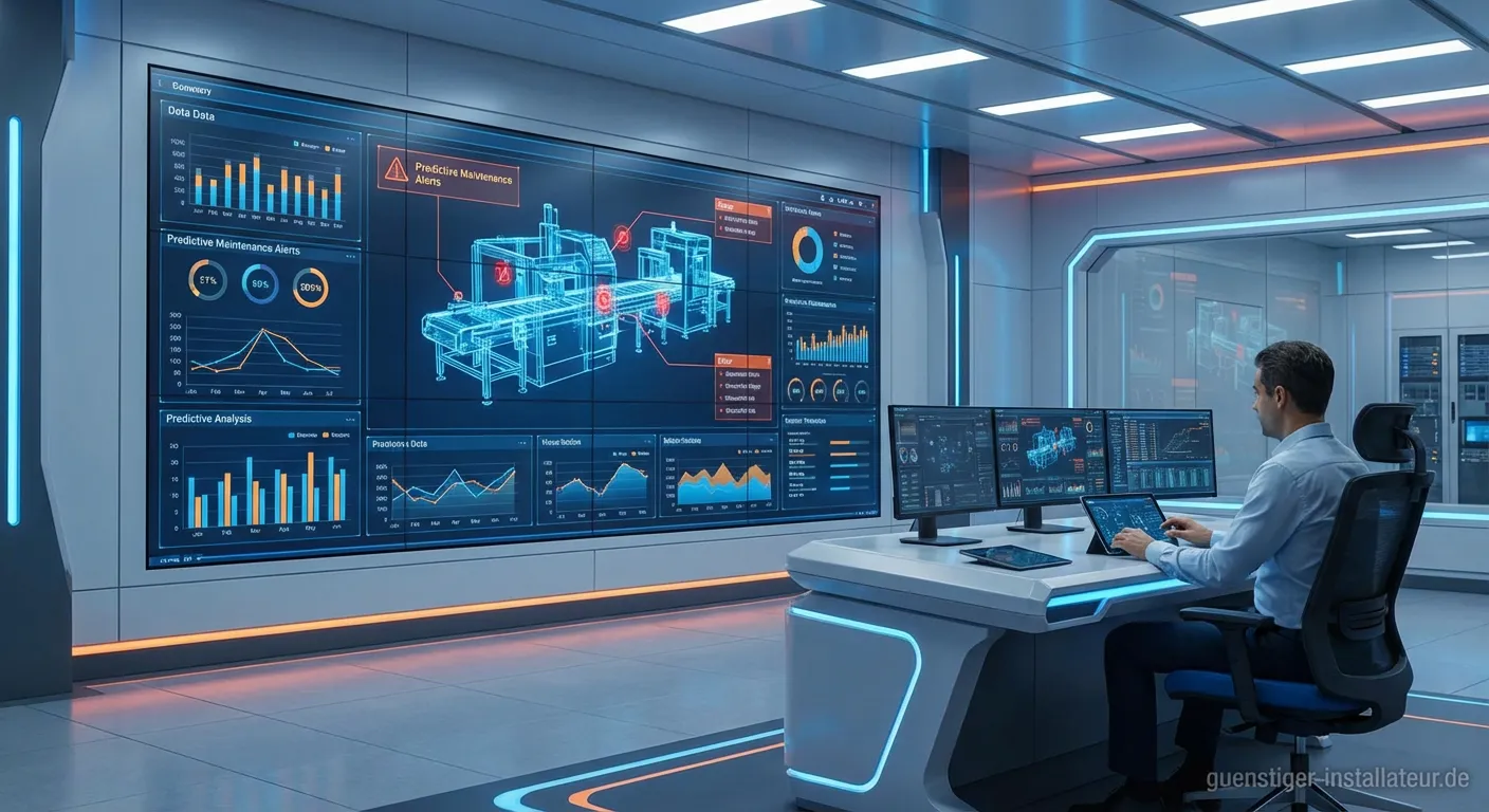 Techniker analysiert Fehlerdiagnose-System an einer Industrieanlage