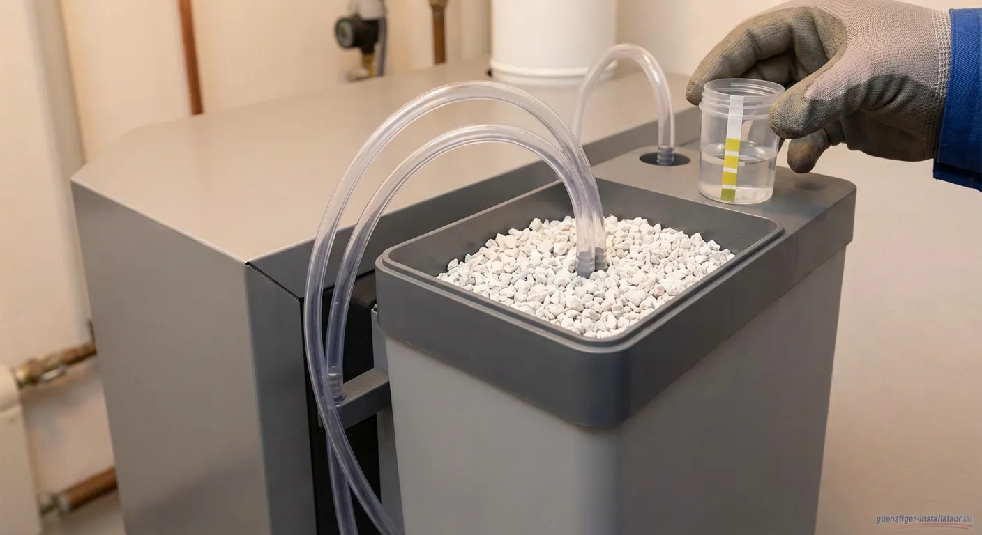 Neutralisationsanlage für Kondensat an einem Brennwertkessel